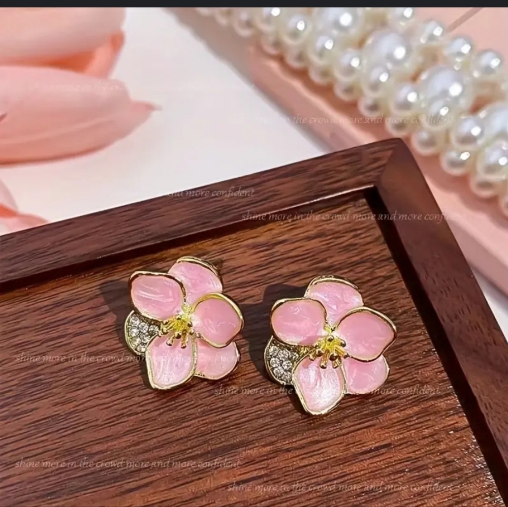 Pink Floral Earrings
